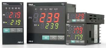 Fuji PXR Series, digital temperature controllers, temperature controllers, 1/32 DIN, Fuji PXR3, 1/16 DIN, Fuji PXR4, 1/8 DIN, Fuji PXR5, 1/4 DIN, Fuji PXR9, fuzzy logic controllers